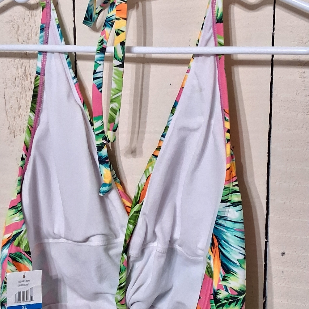 Vibrant Tropical Women's One-Piece Swimsuit - Picture 8 of 9